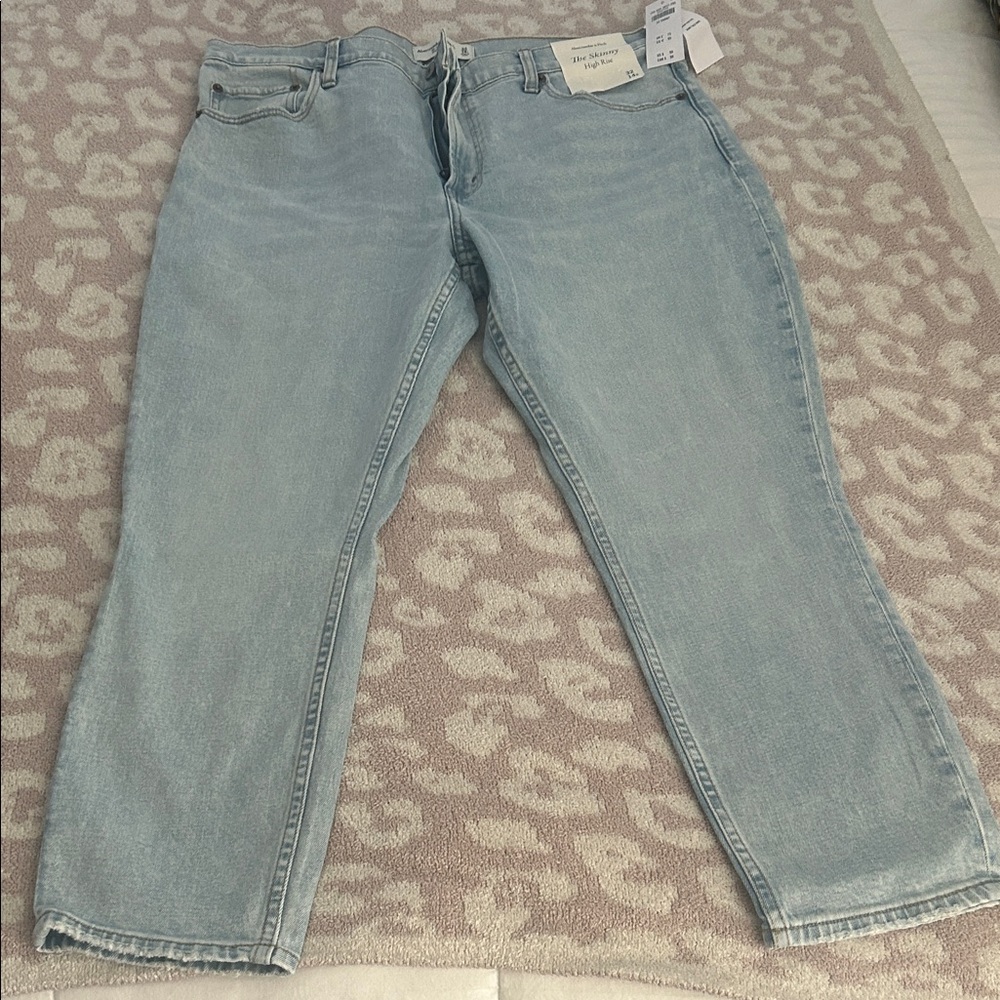 Abercrombie and Fitch Light Wash Straight Leg Jeans - Light Blue